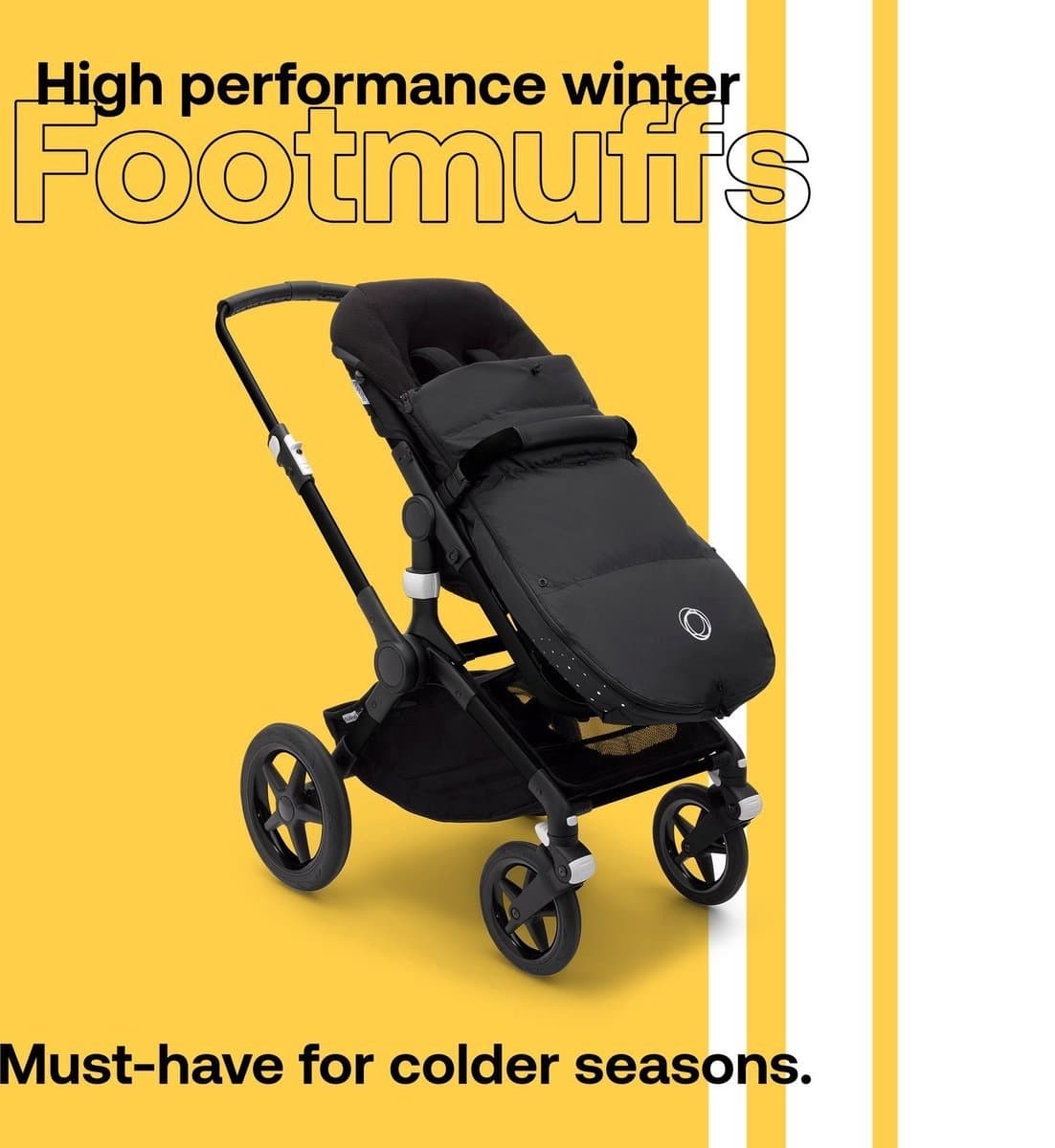Bugaboo Winter Performance Voetenzak, Must-Have Kinderwagen Accessoire Met Kap, Schoenenschild en Tweeweg Rits in Midnight Black thumbnail 6