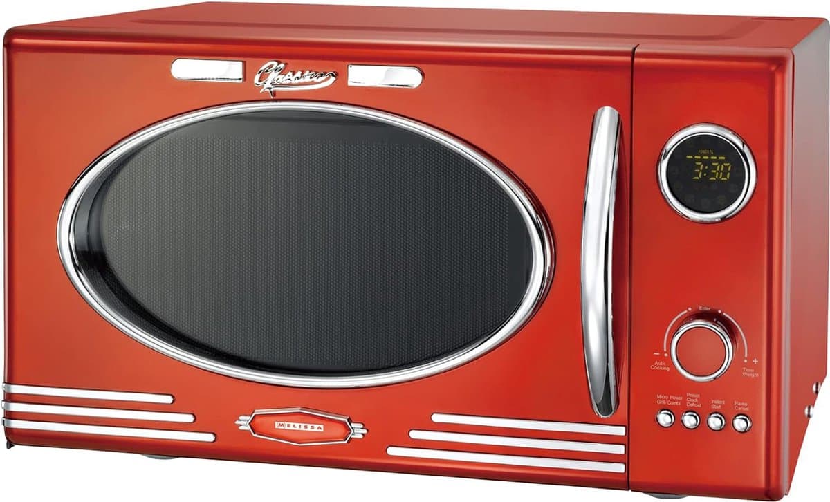 Melissa Vrijstaande Solo-Magnetron met Grill - 23 liter - 800W - Retro - 16330129 - Rood