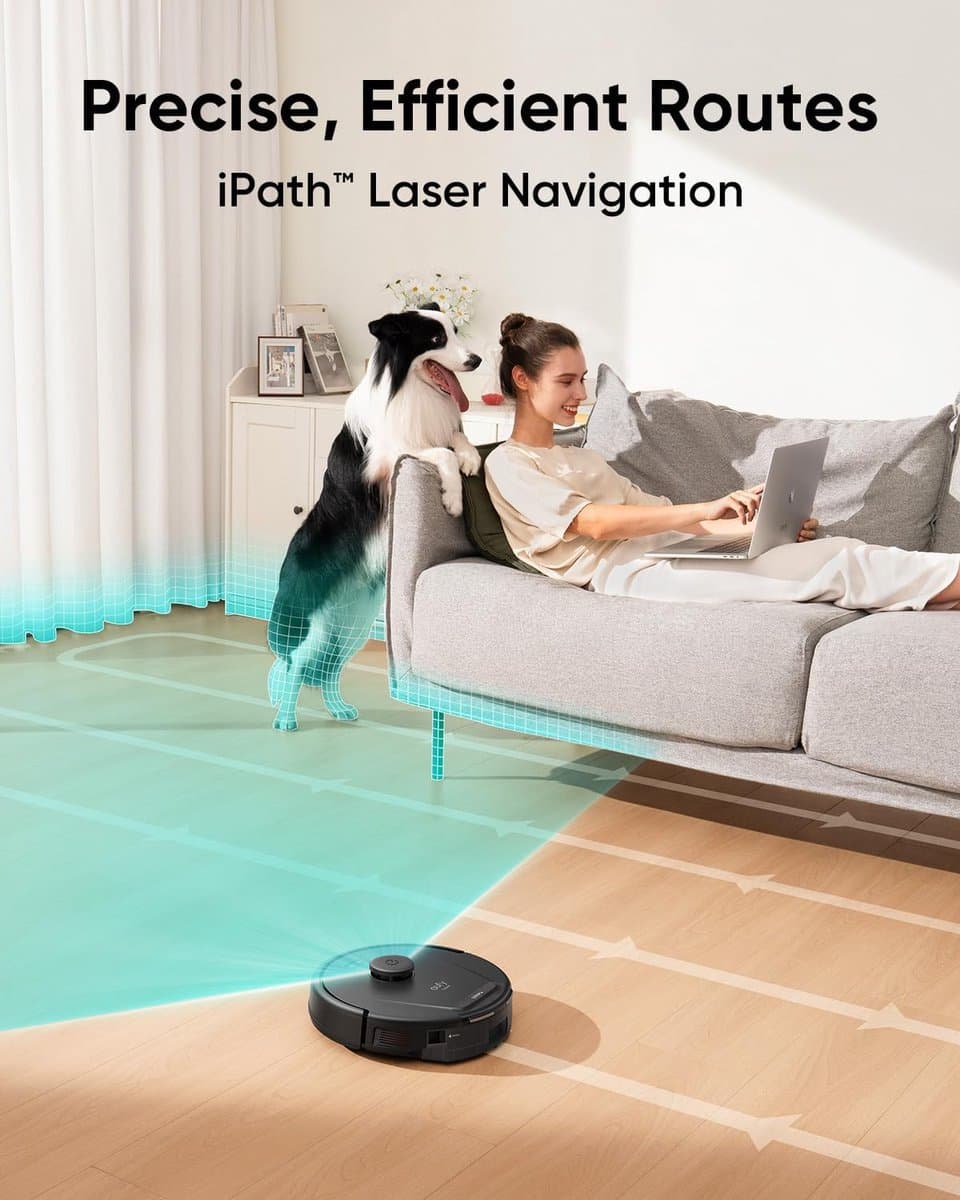 eufy Clean L60 Hybrid SES Robotstofzuiger met dweilfunctie en Vervangingssets - Robot Vacuum - 5.000 Pa Zuigkracht, Met automatisch leegstation, Bestuurbaar via smartphone thumbnail 4