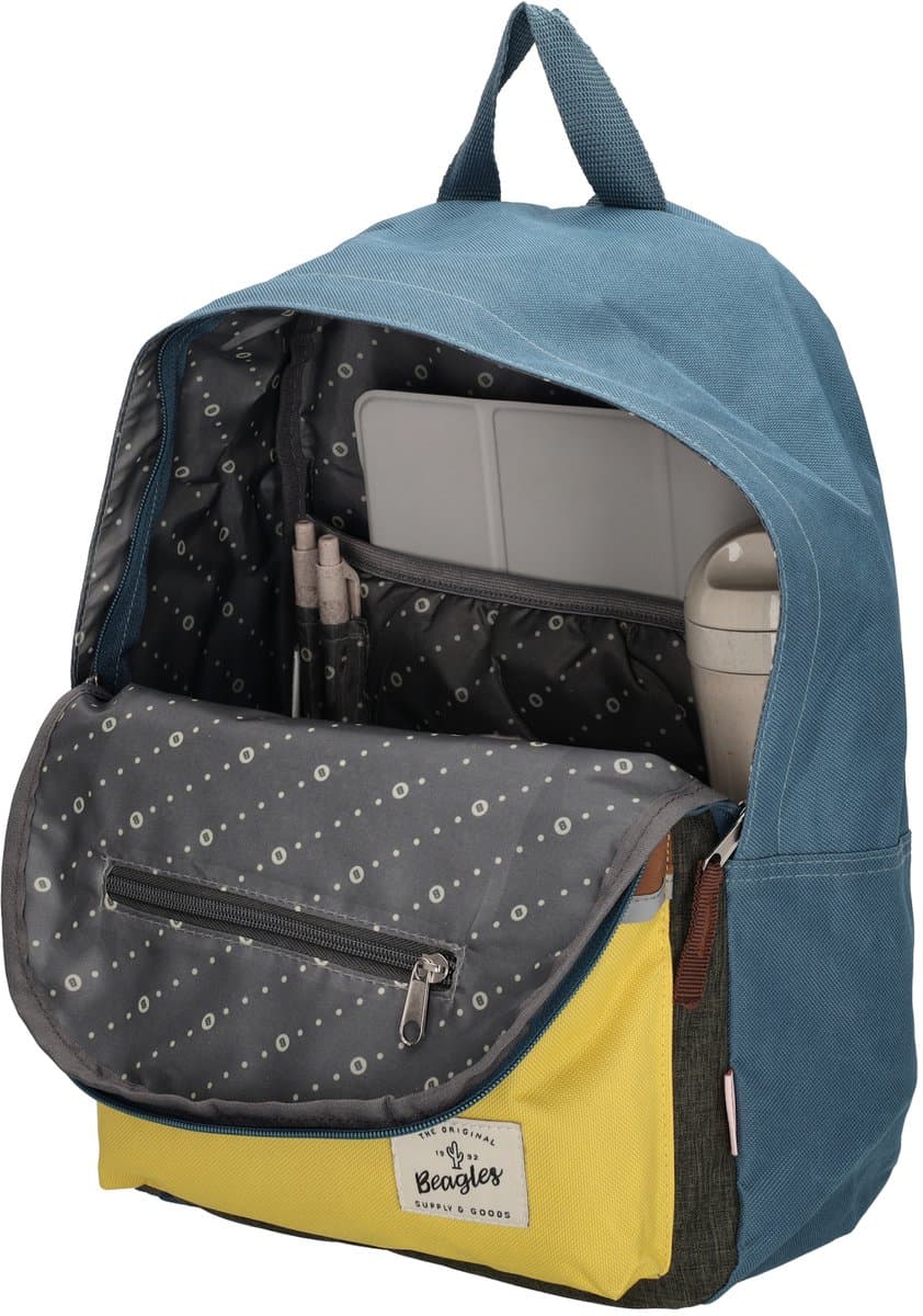 Beagles Originals Mulit Color Rugzak - School Tas - Rugtas - Kinderrugzak - 6-10 Jaar - Tablet Vak - Chromebook Vak - Olijfgroen thumbnail 6