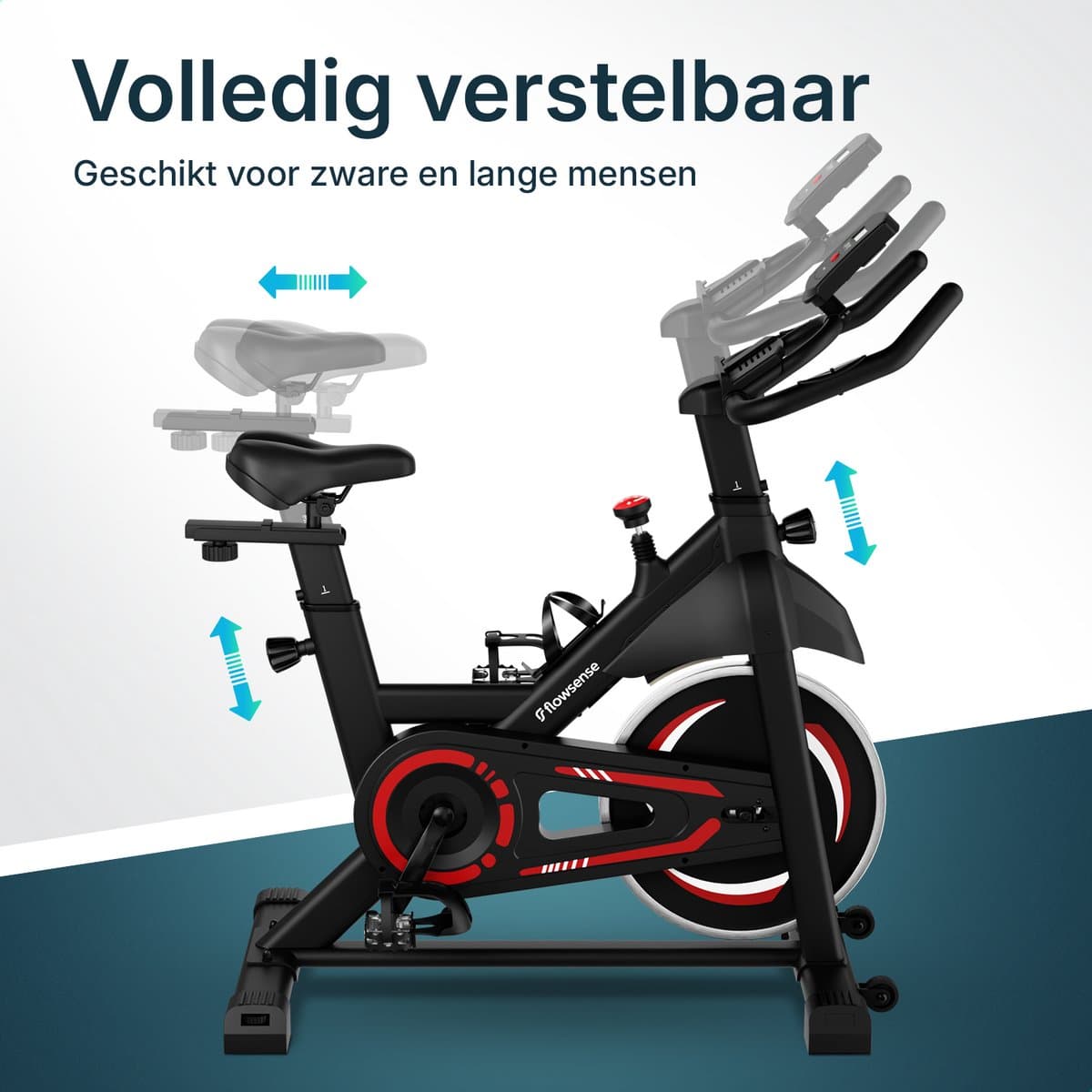 Flowsense Hometrainer Velair One - Fitness Fiets - Home Trainer met Magnetische Weerstand - Hometrainers Spinningfiets - 3KG Vliegwiel - Incl. Tablethouder thumbnail 7