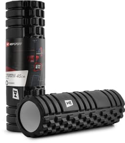 Productfoto van Hop-Sport Fasciarol HS-A045YG – Massage Foam Roller met Golfstructuur, 45x14 cm, Medium Hardheid voor Spierherstel (Zwart)