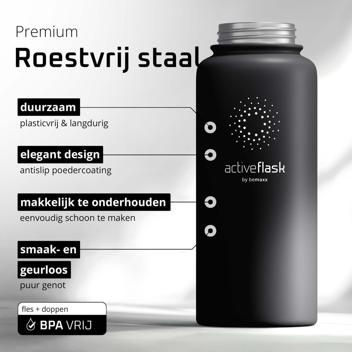 bemaxx ACTIVE FLASK 950 ml met drie drinkdoppen thumbnail 5