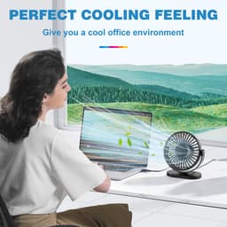 Productfoto van YONO USB-tafelventilator 14 cm, 180 graden kantelbaar, 3 snelheden, 250 gram