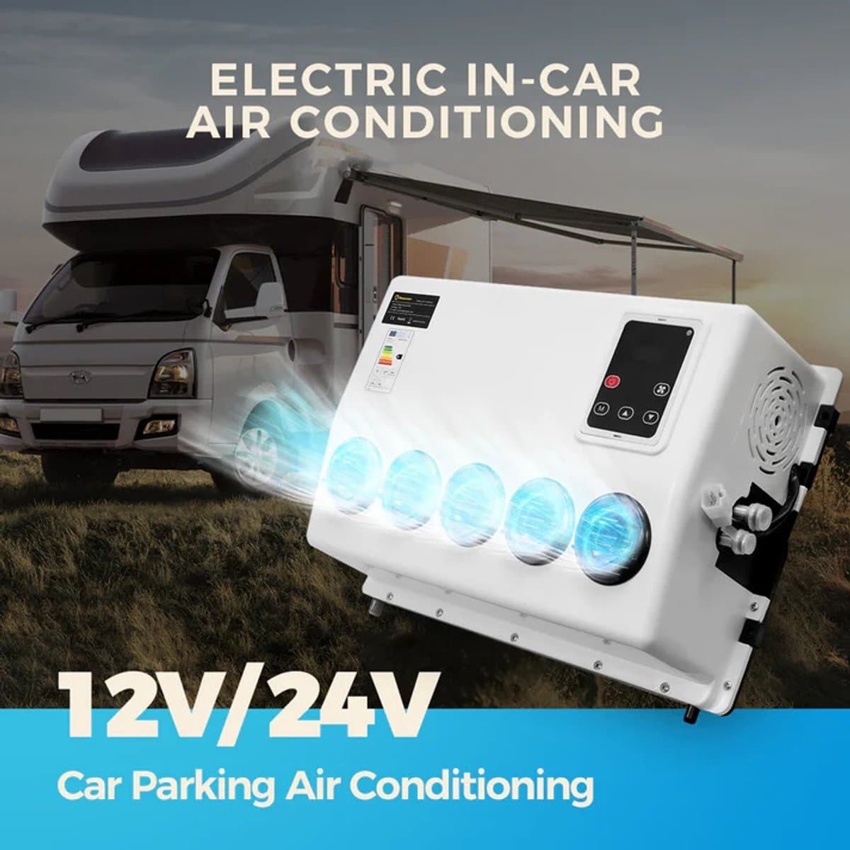 Airconditioner - Air conditioning - 10000 BTU - 150-500m³/u - 1-3KW - 12V Efficiënte Koeling - Met Afstandsbediening - Voor RV - Camper -Vrachtwagens - Boten thumbnail 7