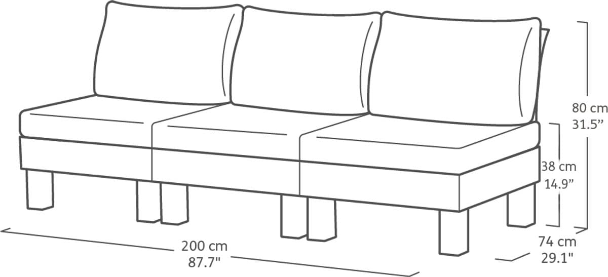 Keter Loungeset 6 personen - modulair kunststof met groene kussens thumbnail 3