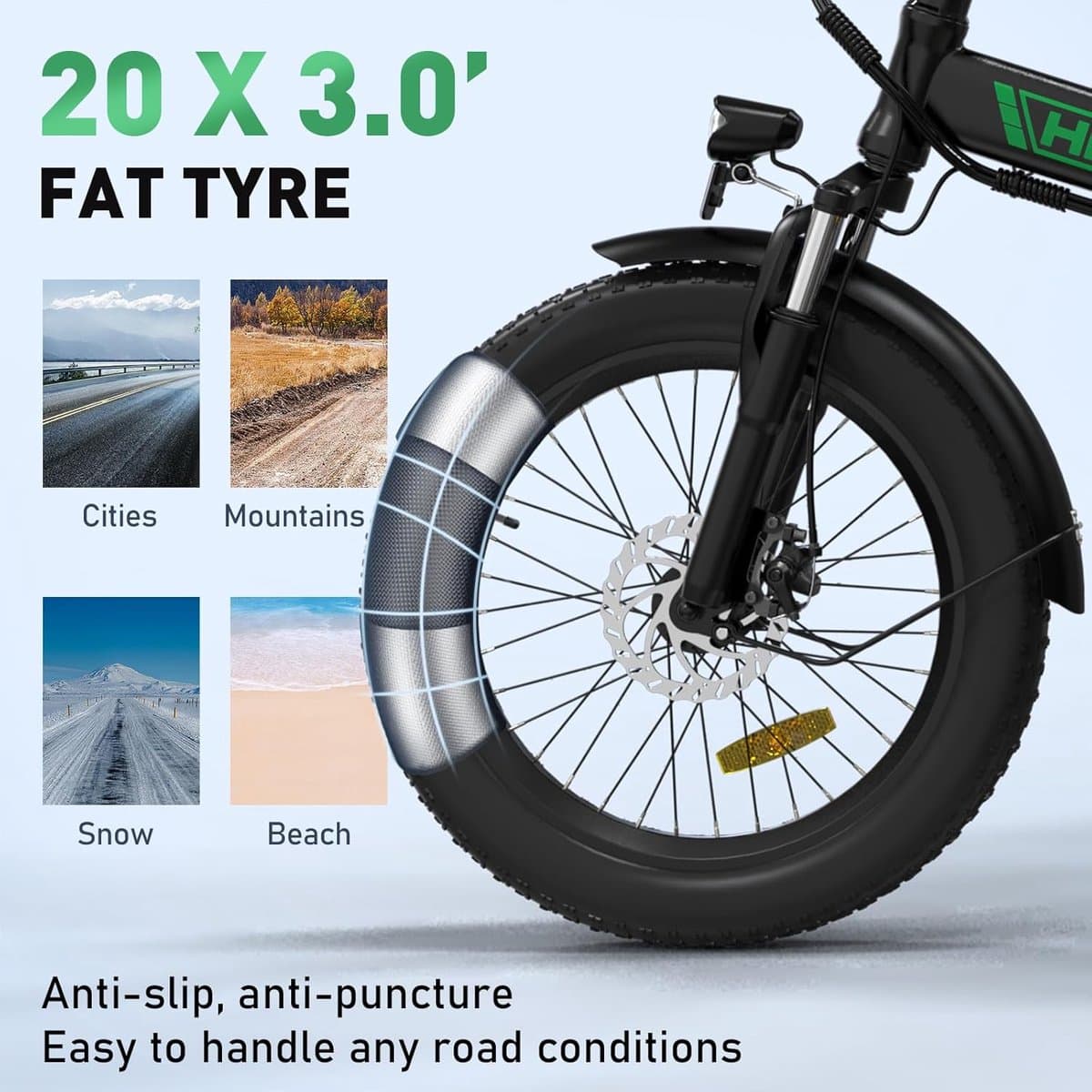Hitway BK11 Fat Tire E-Bike - opvouwbaar, 250W, tot 90km bereik thumbnail 2