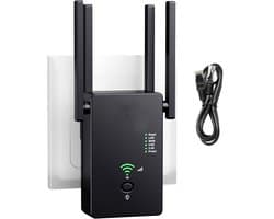 Zwart Wifi Versterker 1200 Mbps