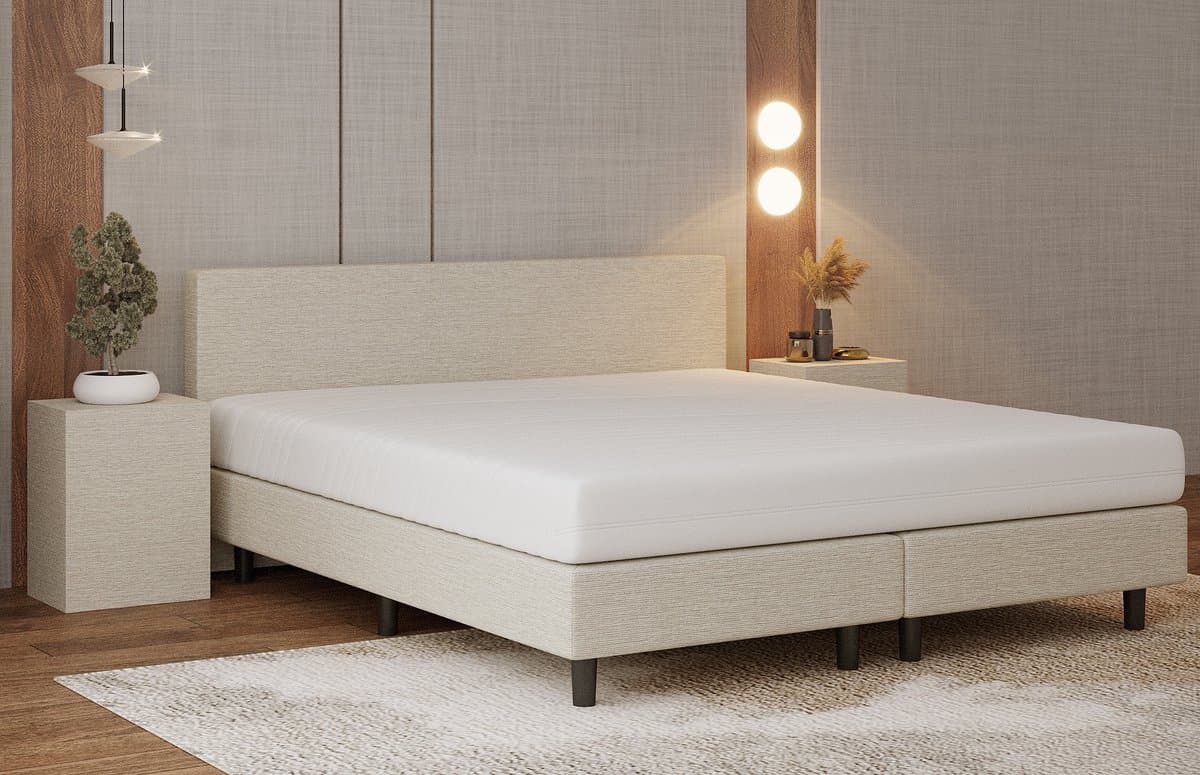 Nessa® - 180x200 Boxspring Bjorn - Crème - Beige - Inclusief Pocketvering matras thumbnail 2