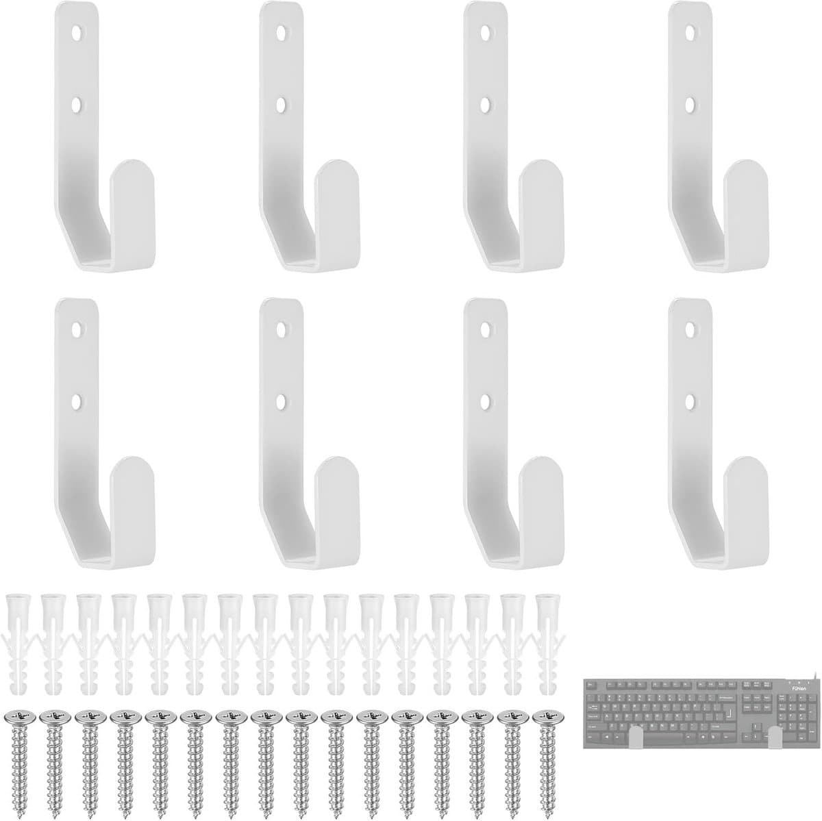 8 Stuks Universele Metalen Wandhouders voor Toetsenbord, Tablet, Router en Gaming Accessoires