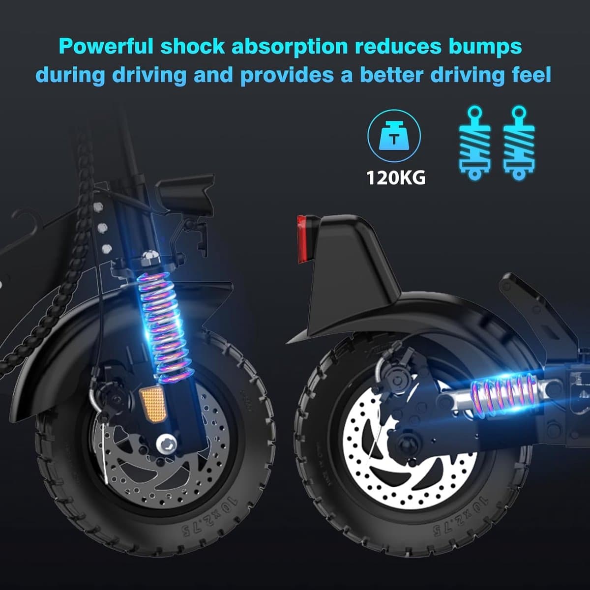 HITWAY H9 Pro ABE: 90km actieradius, 10 inch tubeless thumbnail 6