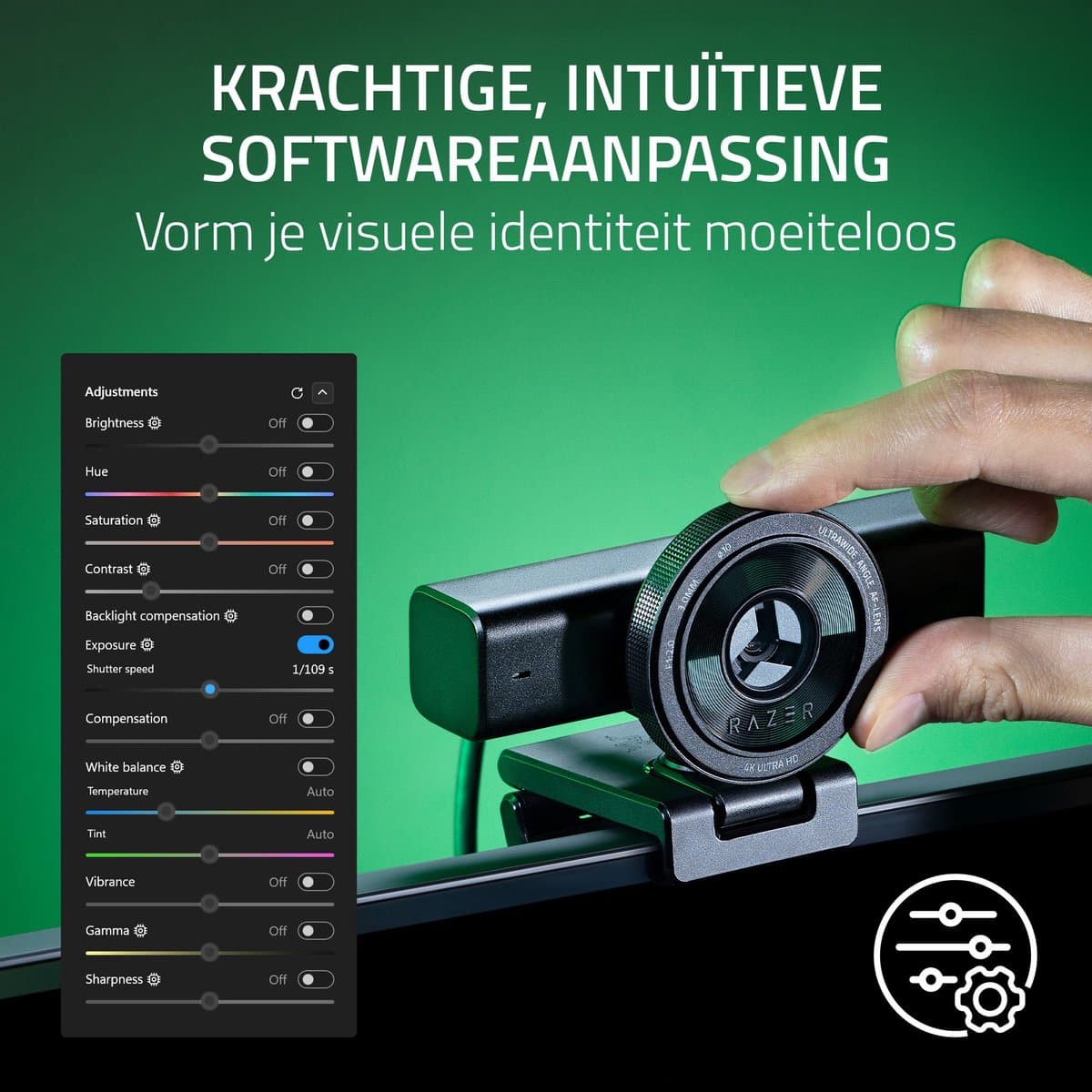 Razer Kiyo V2 - Webcam - 4K - Ingebouwde Microfoon - 30 FPS - Zwart thumbnail 5