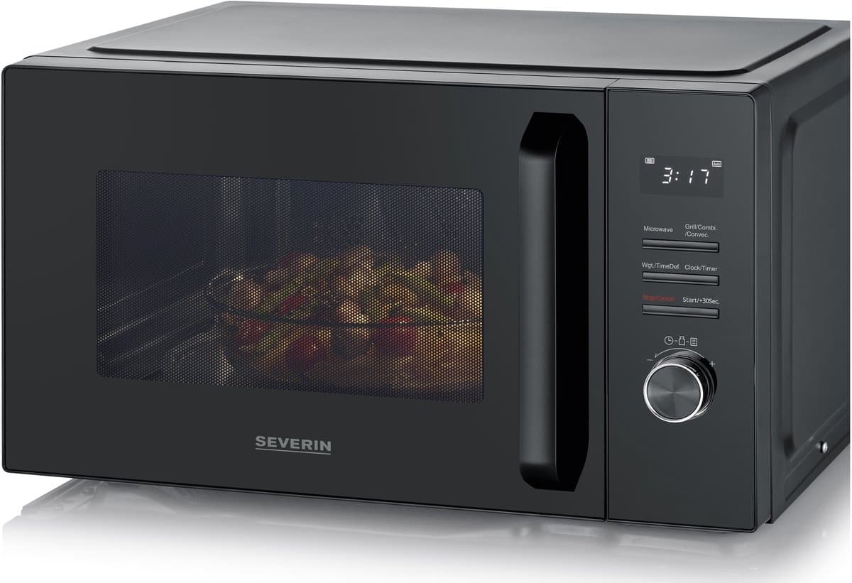 Severin MW 7798 Combimagnetron - Heteluchtoven - Grill - 29 liter - 900 Watt - 11 Kookprogramma's - Zwart thumbnail 5