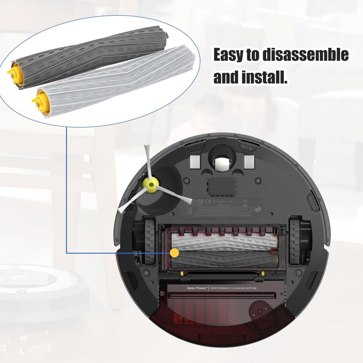 2 paar - Accessoires voor robotstofzuigers - Hoofdborstel voor iRobot Roomba 800- en 900-serie - Vervangende borstel voor modellen 860, 870, 880, 980 - Reinigingsborstel - Reinigingsaccessoires - Diverse kleuren thumbnail 4