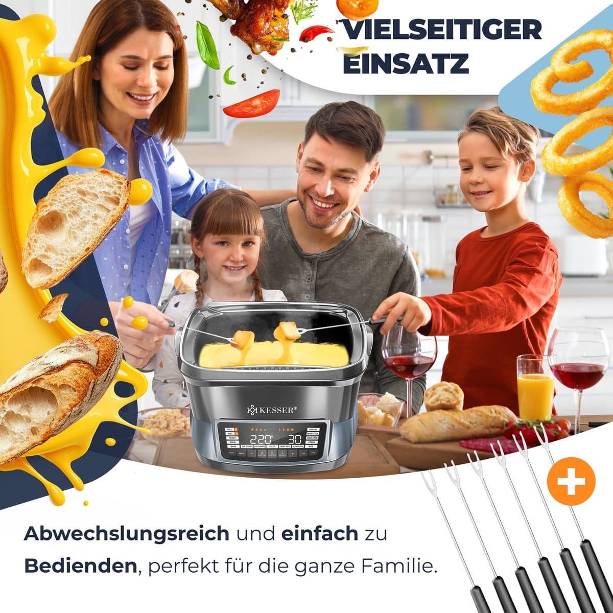 KESSER® Multicooker Airfryer 8L met 16 Kookfuncties Inclusief Stoomkoker, Rijstkoker, Grill Apparaat thumbnail 7