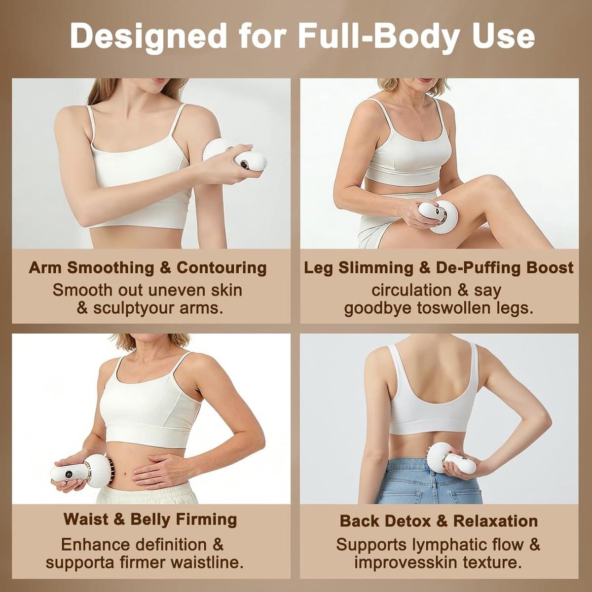 lymfedrainage apparaat-cellulite massage apparaat-massage- Verwijdert cellulitis en striae met microstroom, warmte en licht - Voor slanke benen, buik & armen - Professioneel body sculpting apparaat- Wit thumbnail 4