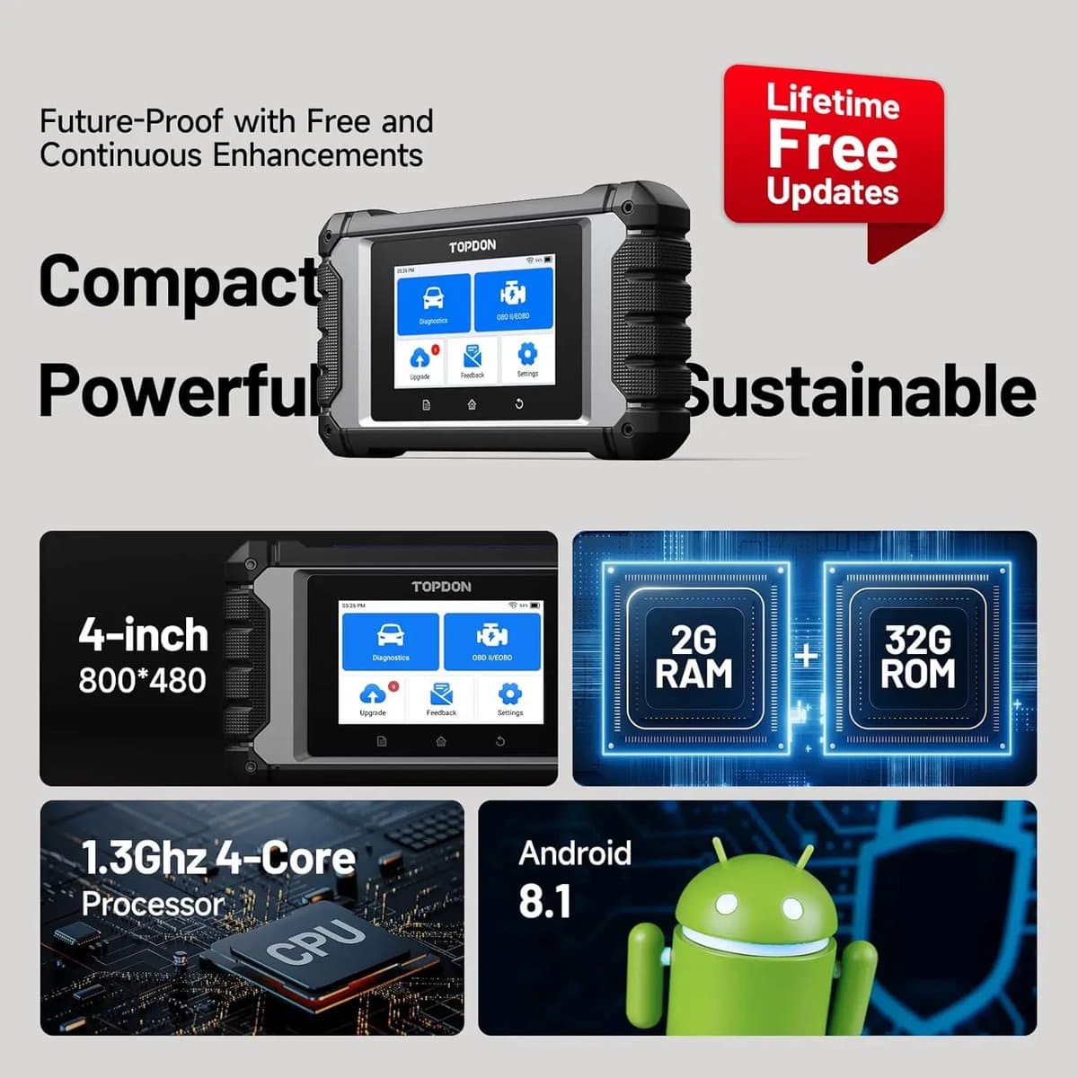 Topdon ArtiDiag EU Uitleesapparaat - OBD2 Scanner - Europese automerken - ABS/SRS/EGR/EPB - Gratis updates - ECU Coderen - Engels thumbnail 7
