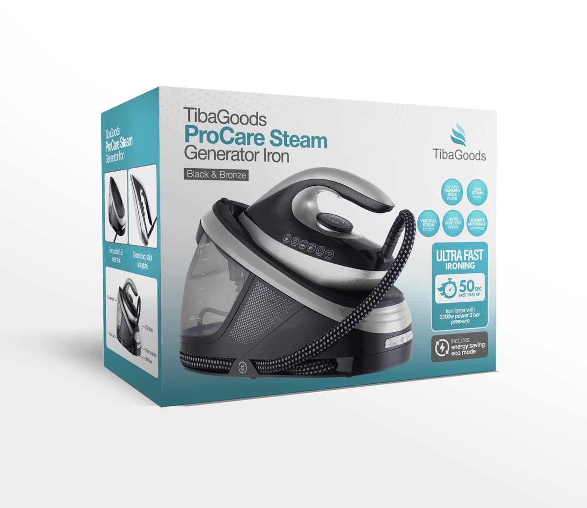 TibaGoods Stoomstrijkijzer 3200W – 1,5L reservoir thumbnail 6