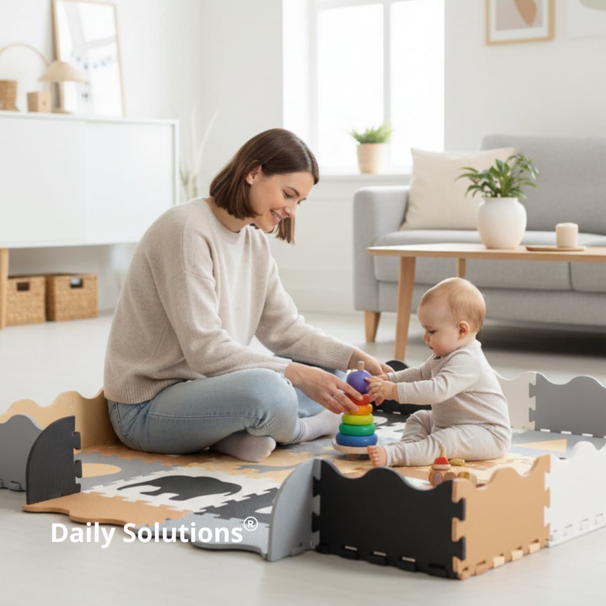 Daily Solutions Speelmat foam baby - Puzzelmat 150x150 cm - Opvouwbaar thumbnail 8