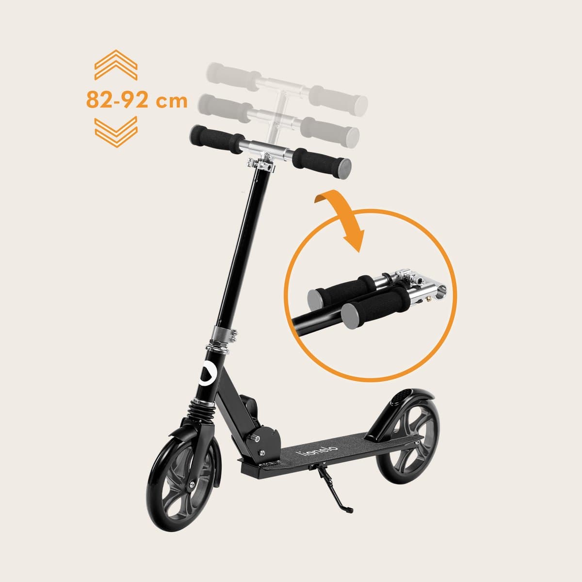 Lionelo Luca Step - Opvouwbare Scooter tot 100 kg - ABEC-7 Lagers - 200 mm Wielen - ShockResist Demping - 3 Hoogte-instellingen - Antislip Platform - Tieners & Volwassenen thumbnail 5