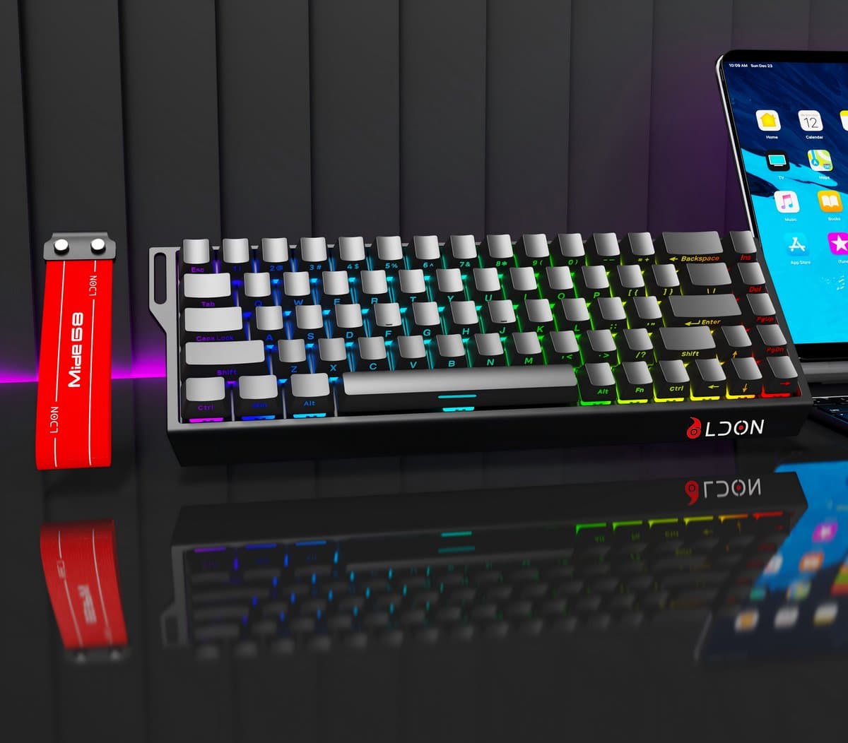 Mide68 - 65% Bedraad Gaming Toetsenbord - RGB Verlicht toetsenbord - Hall Effect Rapid Trigger Mechanisch Toetsenborden - Hot Swap - 8K Hz - 0.01mmRT - 0.125ms - Zij Bedrukte toetsen - 68 Keys -Beste prijs-kwaliteitverhouding - Edele zwarte thumbnail 8