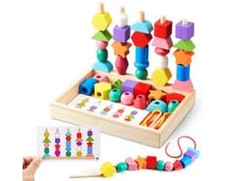 Productfoto van Montessori Rijg- & Stapelspel Hout