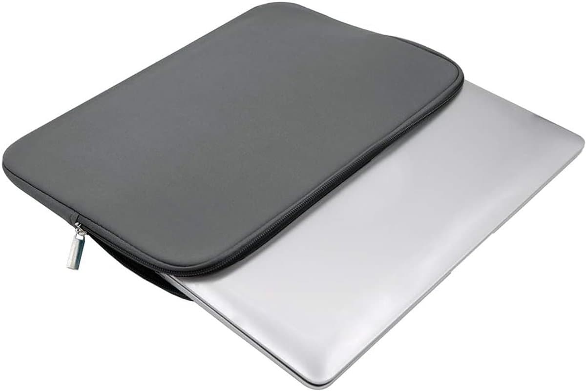 14 Inch Laptop Sleeve - Beschermende Tas voor Notebook, Chromebook en Tablet - Grijs, Waterdicht en Schokbestendig thumbnail 4