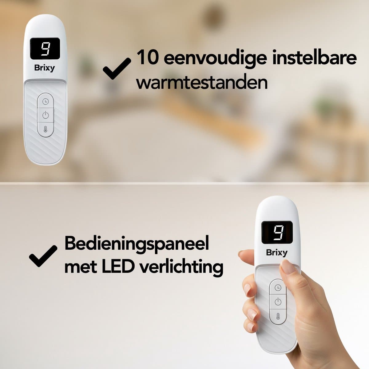 Brixy Elektrische Deken - Warmtedeken - 1 Persoons - 160 x 130 cm - Met Timer - Bovendeken - Fleece - Antraciet thumbnail 7