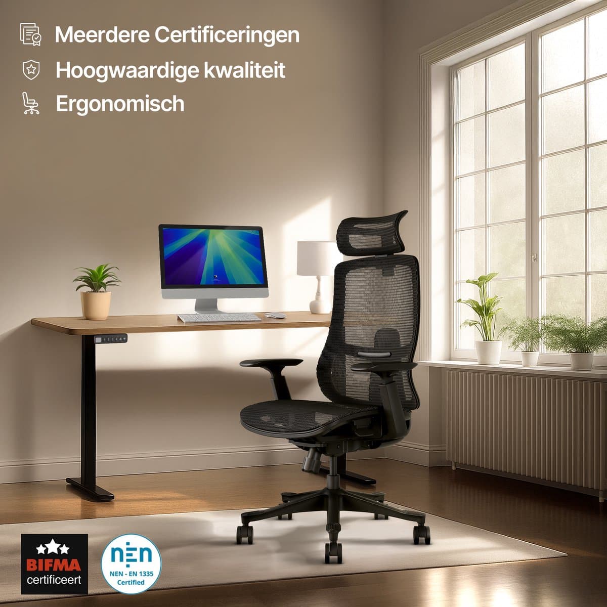 Stane Ergonomische Bureaustoel - Office Chair - Bureaustoelen voor Volwassenen - Gamestoel - Gamingsstoel - NEN-EN1335 Gecertificeerd thumbnail 6