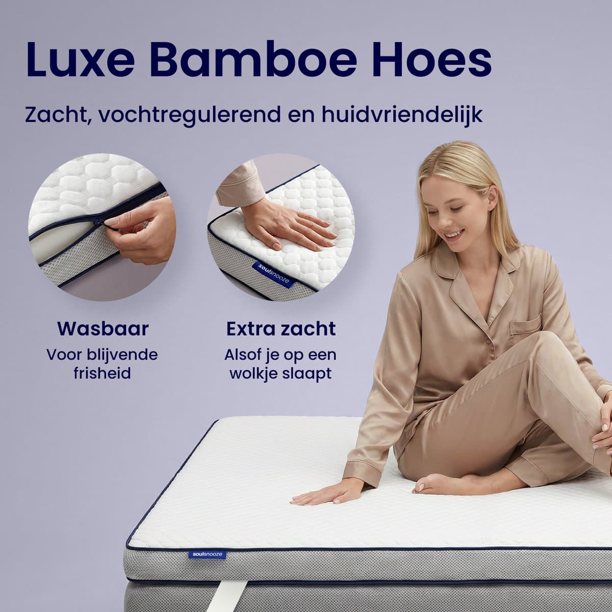 Soulsnooze® DuoComfort Matras Topper 160x200 cm - Matrastopper Memory Foam - Traagschuim Topmatras - Topdekmatras - Topmatrassen - Aanpasbaar Design - 3D Air Mesh - Medium Hardheid thumbnail 6