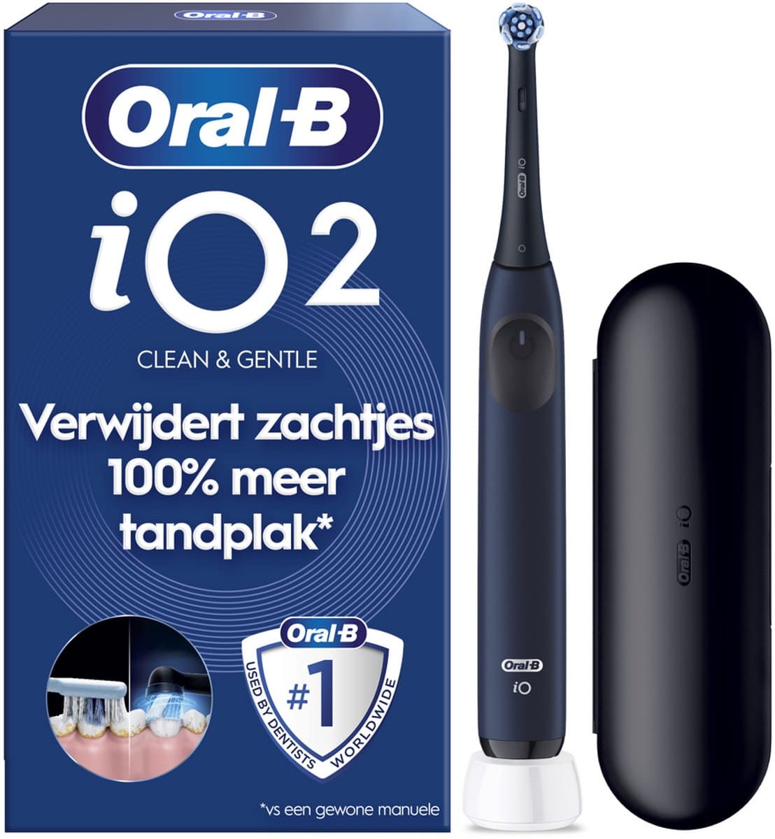 Oral-B iO2 Dark Blue - Elektrische Tandenborstel - Reisetui