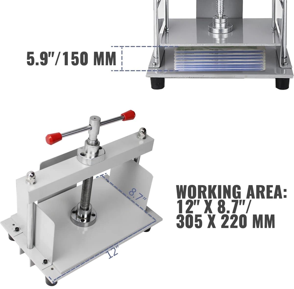 LabelOne Papierpers - Boekenpers - Boekbindpers - A4 formaat - handmatig - perskracht tot 1500 kg - afvlakkingsdikte tot 150 mm thumbnail 5