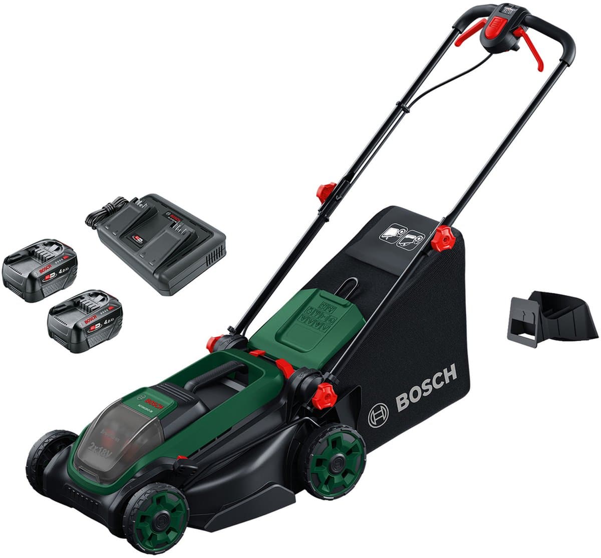 Bosch ROTAK18V2-38: 38cm accultondeuse met 2x4.0Ah