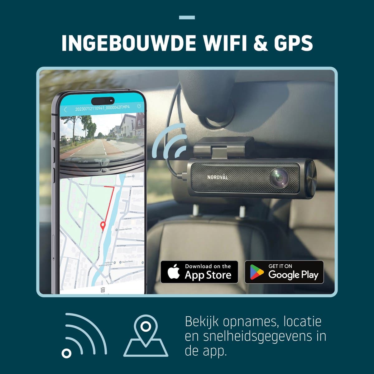 Nordväl DC202-2CH Dashcam – Incl. 256GB SD Kaart – 4K Ultra HD voor en 2K QHD achter – Wifi – GPS – Parkeermodus – Dashcam voor auto – Auto Camera thumbnail 7