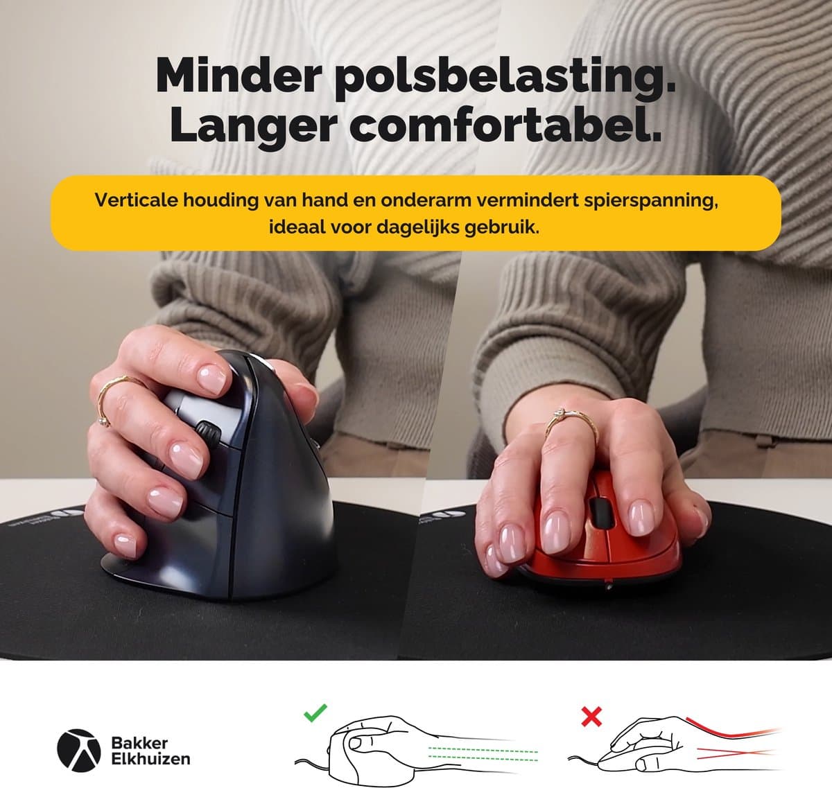 Evoluent Verticale Muis 4 – Bedraad - USB – Rechtshandig – Medium/Large – Originele Verticale Muis ter Wereld – Ergonomisch Gevormd voor Comfort – Vermindert Polsbelasting & Carpaal Tunnel – 4 DPI Standen – 6 Instelbare Knoppen (Windows) thumbnail 4