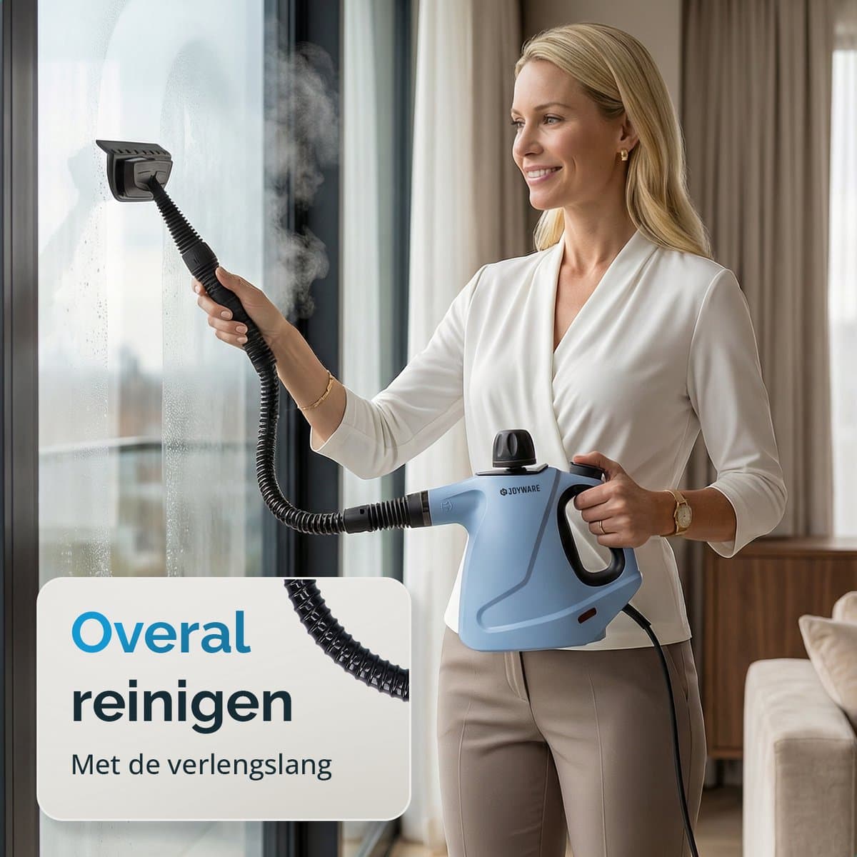 Joyware® 18-in-1 Stoomreiniger S2 – Handstoomreiniger met Steam Lock – Tapijtreiniger & Vlekkenreiniger voor Bank, Badkamer & Bekleding – Steam Cleaner – 1050W – 450ML thumbnail 7
