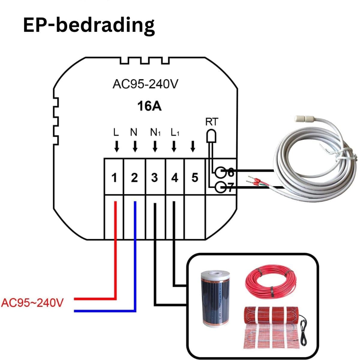 NBAP® Thermostaat voor cv - Draadloos met Wifi - Met App - Wit thumbnail 4