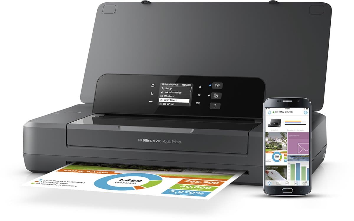 HP Officejet 200 - Draagbare Printer - Zwart thumbnail 3