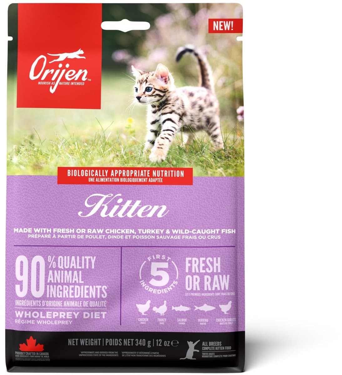 Orijen Kitten Kip&Kalkoen&Zalm - Kattenvoer - 340 g thumbnail 5