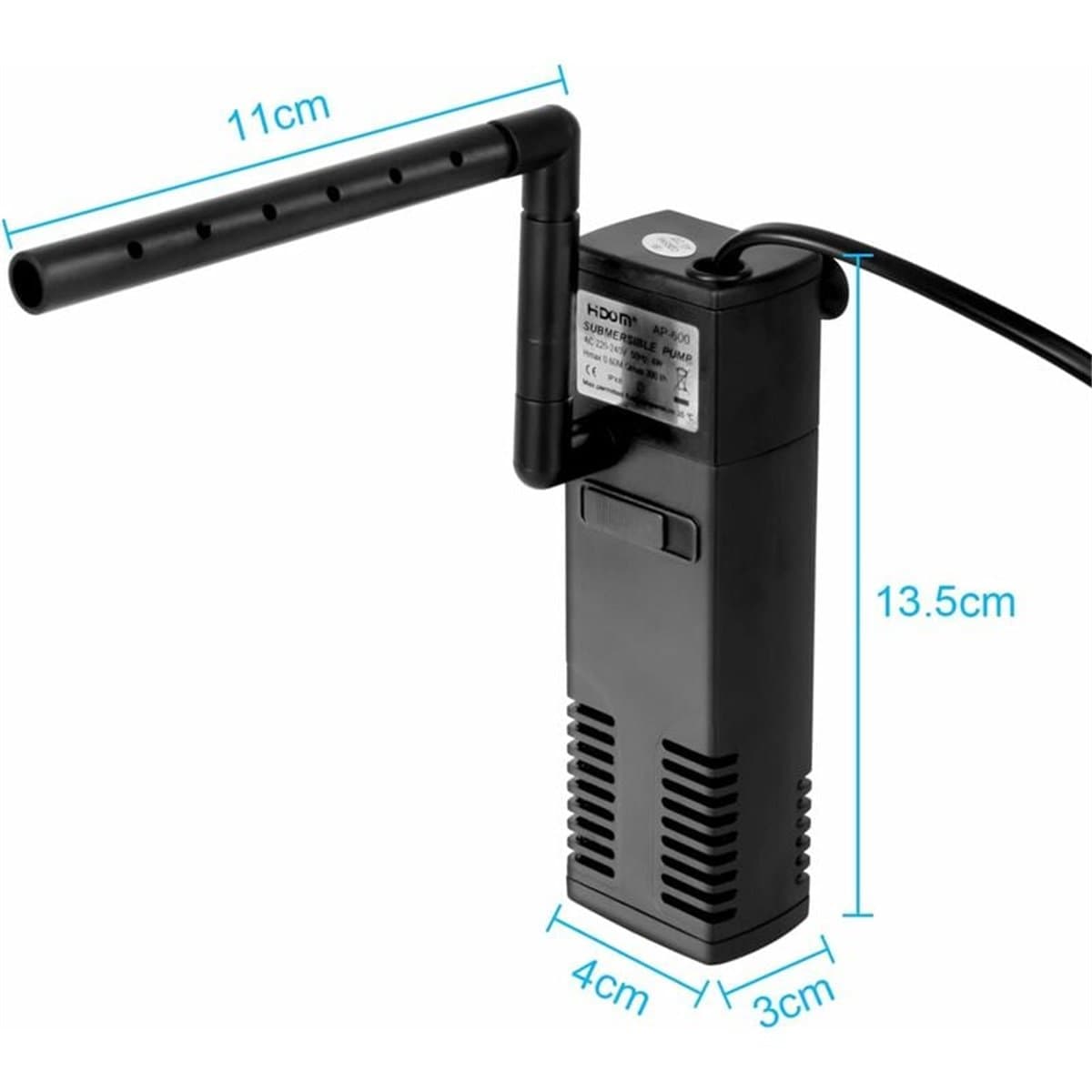 carmdering - Aquariumfilter - Filterpomp - 300 L/H - Dompelbaar - Filter - Intern Aquariumfilter - Filter Met Pomp- 60L – Aquarium filter pomp – Zuurstofpomp thumbnail 2