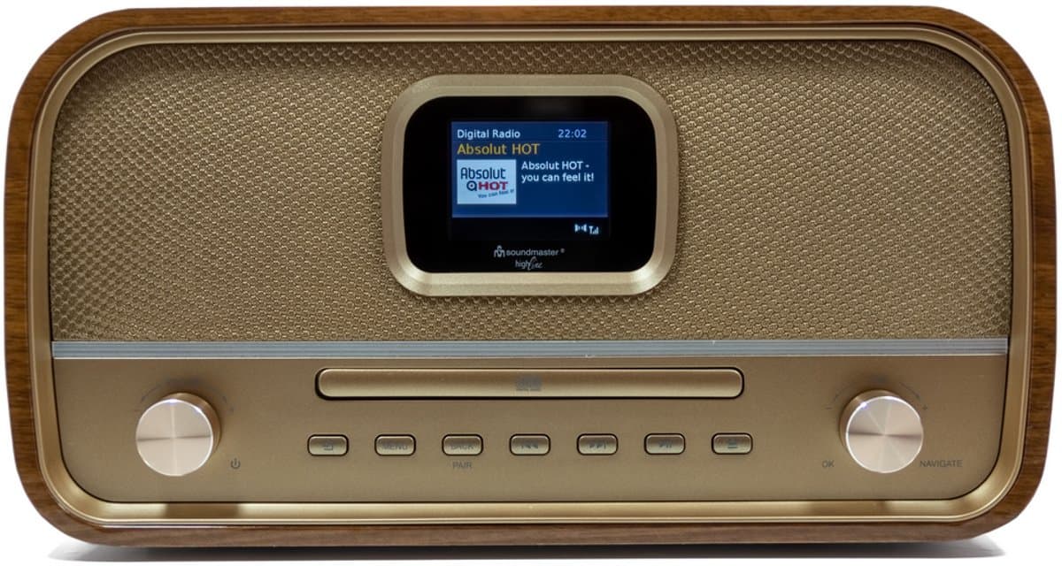Soundmaster DAB970BRGOLD - Stereo DAB+ radio, CD speler, bluetooth, en USB
