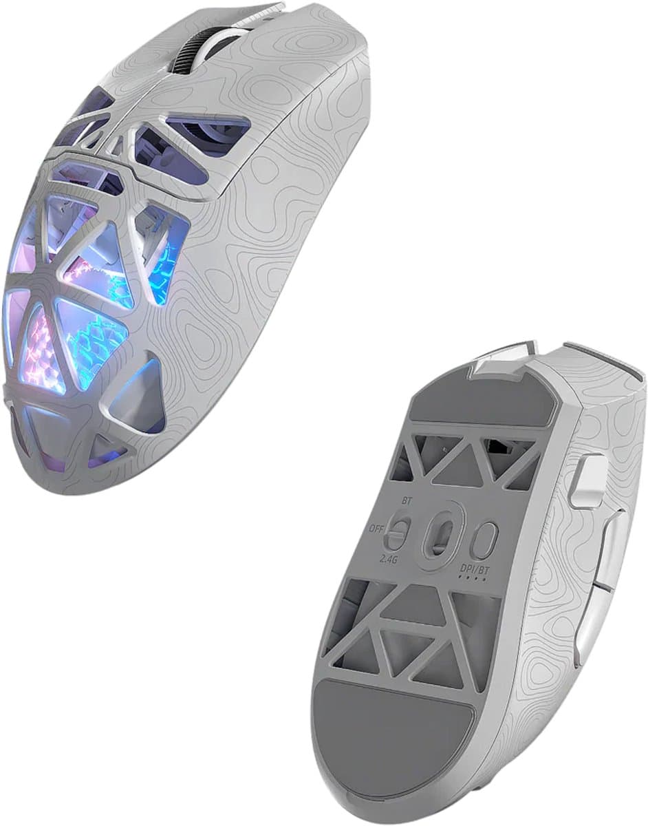 Furycube G11 - Tri-Mode Gaming Muis - Draadloos - Bedraad - Bluetooth - PAW3311 Sensor - 12.000 DPI - 1000Hz - Wit thumbnail 4