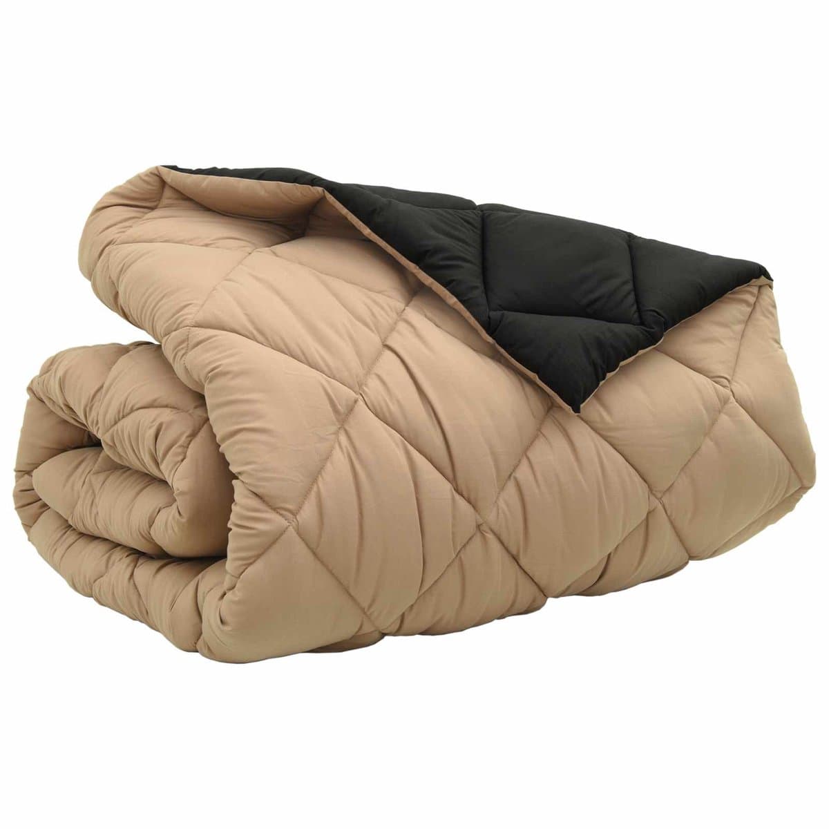 vidaXL - Winter - Duvet - Zwart - en - Taupe - 220 - x - 240 - cm - Microvezel thumbnail 4