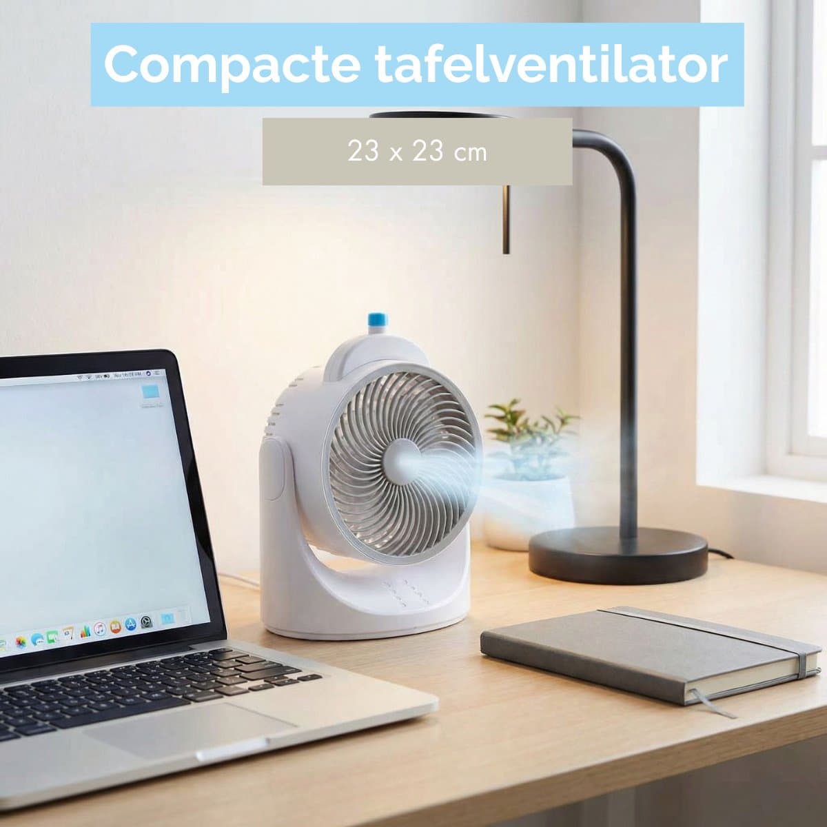 Mini Tafelventilator met Koelelement - Verstelbare Mini Ventilator met 3 Standen - USB Ventilator met LED Licht - 240 ML Koelelement - voor Tafel Bureau Slaapkamer thumbnail 8