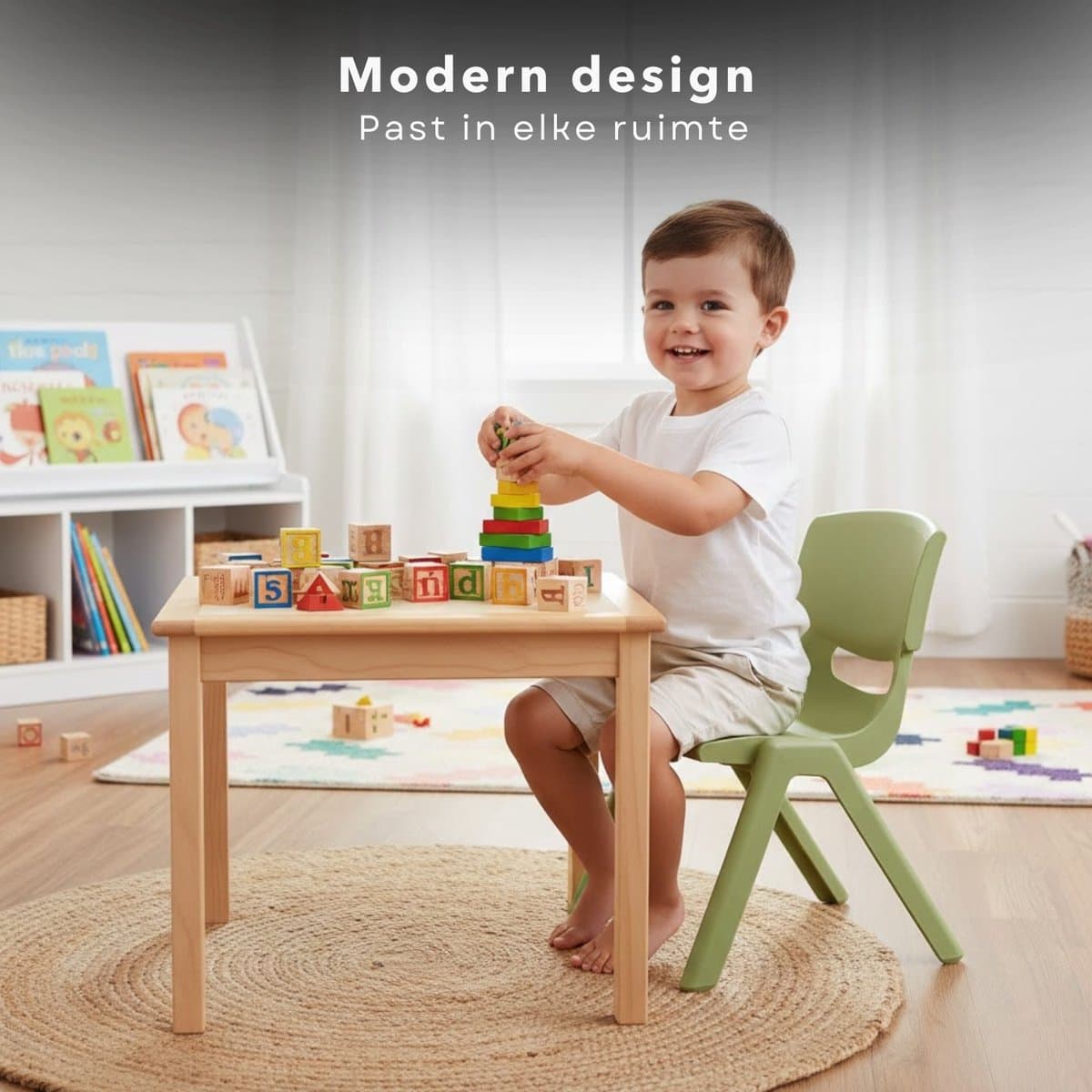 Cheqo® Kinderstoeltje - Kinderstoel - Peuterstoeltje - Peuterstoel - Kinderstoel Groen - Kinderstoel Kind - Stoel voor Kinderen - Kinderstoel 3 Jaar - Kinderstoel Tuin - Kinderstoel Buiten - Kinderstoel Binnen thumbnail 3