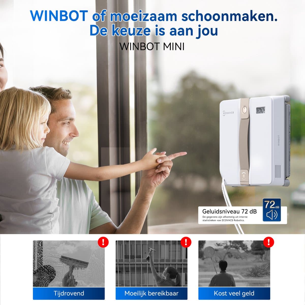 ECOVACS WINBOT MINI Robot Ramenwasser– Robot ramenreiniger-Ruitenreiniger-9 Traps veiligheidssysteem – Dubbele sproeiers met ultrasone verneveling – Intelligente routeplanning – 3 reinigingsmodi – Beige – Voor ramen – Spiegels – Glazen deuren thumbnail 8