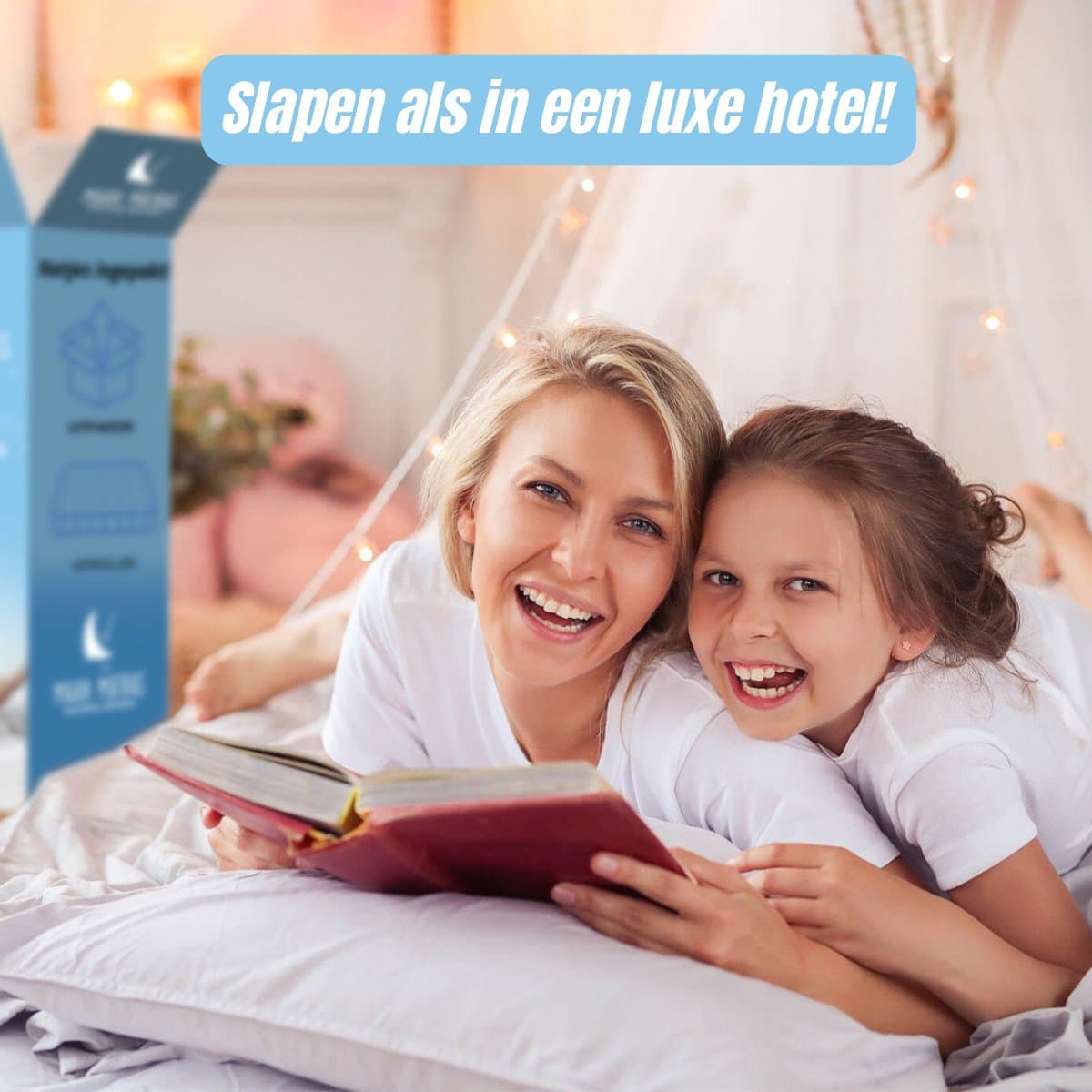 Maan matras ® - Topper 140x200 - Aanpasbaar - 10 cm dik - Koudschuim & Hybrid- Afneembare tijk wasbaar - 140x200 cm thumbnail 3