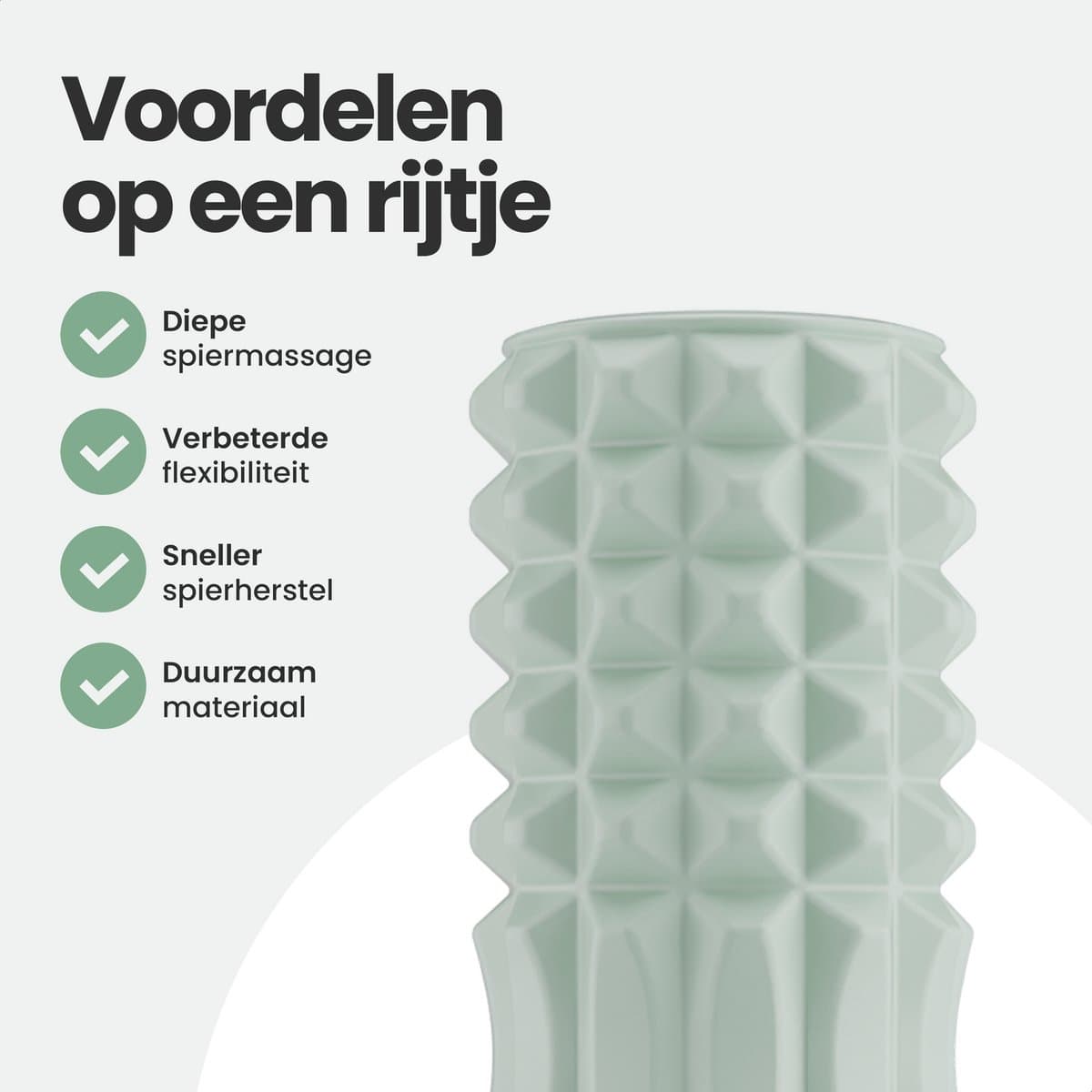 Ryce® Foam Roller - Massage - Triggerpoint - 33cm - Medium - Mintgroen thumbnail 2