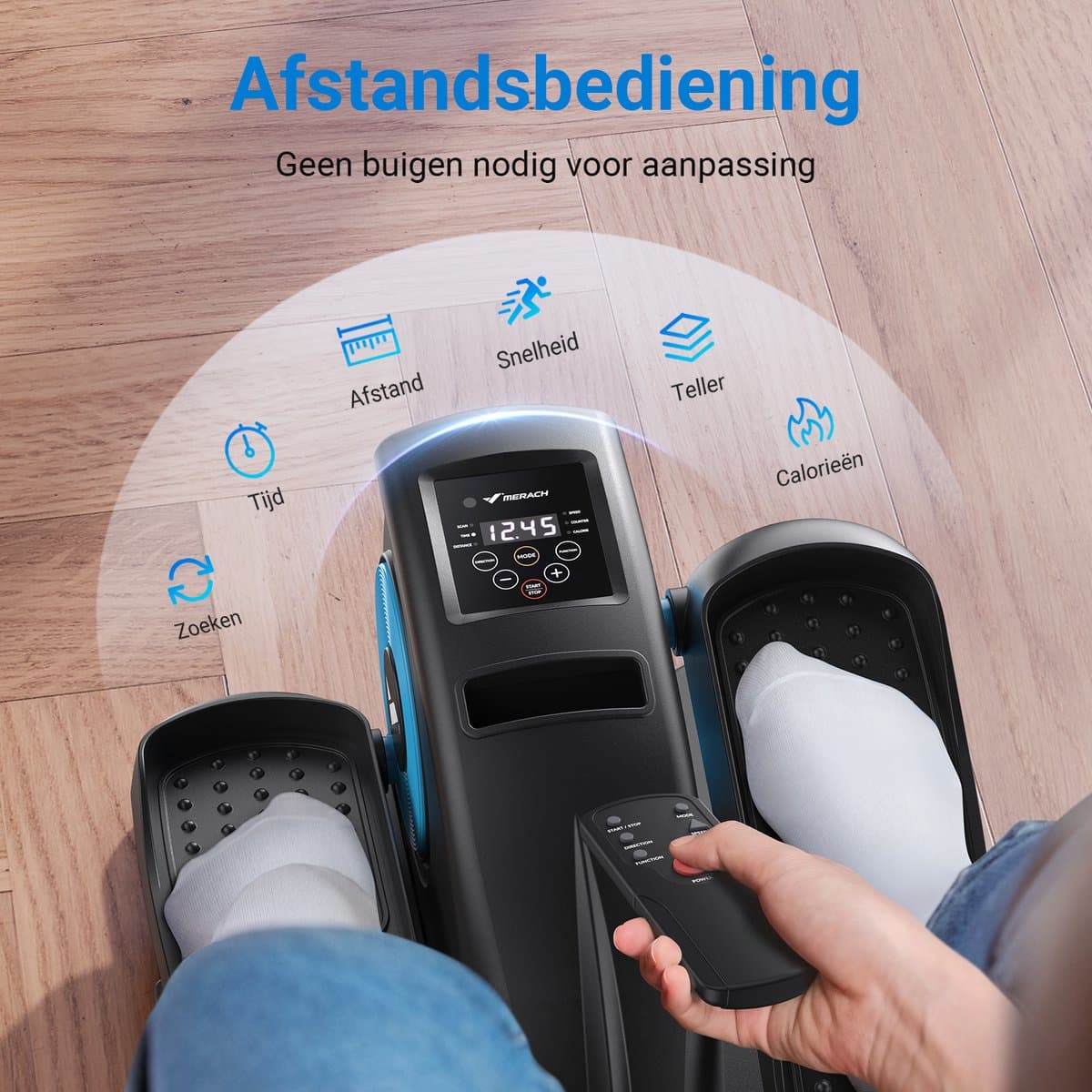 MERACH Mini - Serie - Crosstrainer - 12 niveau trapweerstand - Met afstandsbediening en LCD - scherm - Voor thuis en kantoor gebruik thumbnail 4