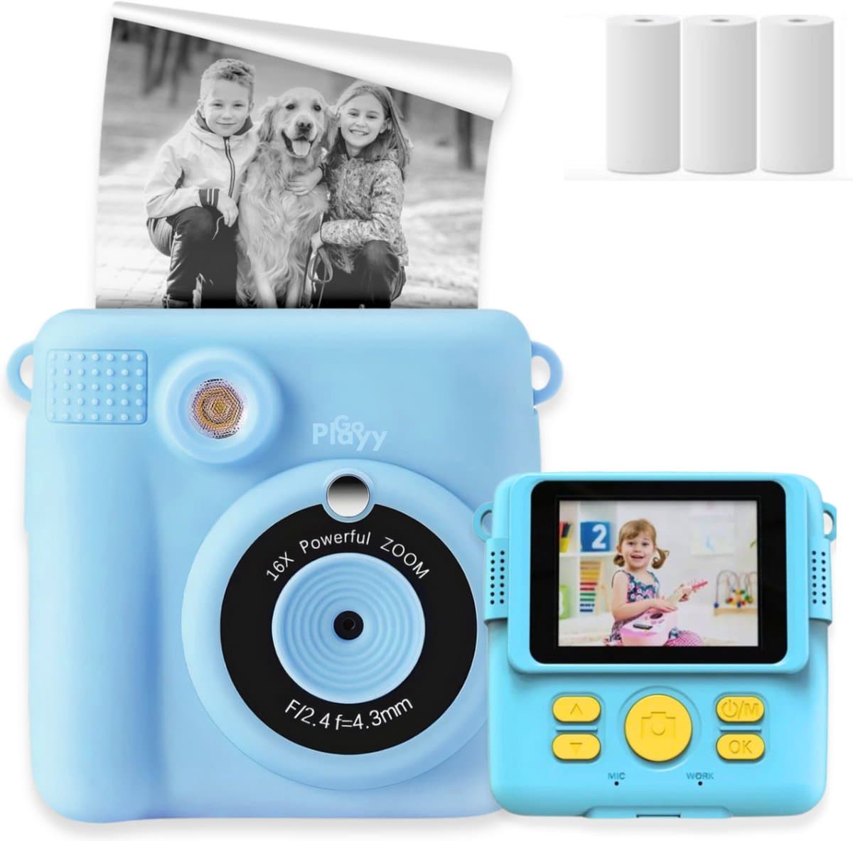 Digitale Instant Kindercamera Montessori speelgoed 10-in-1 Interactieve Speelgoed Camera - Educatief speelgoed met Smartgames - Kinderspeelgoed 4 Jaar tot 10 Jaar. Fototoestel voor Kinderen – Blauw